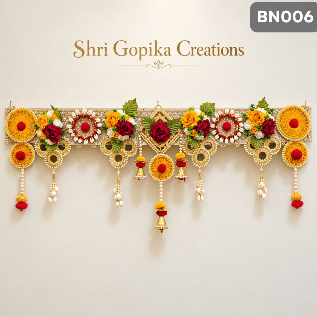 Yellow Floral Designer Toran with Tassels | BN006