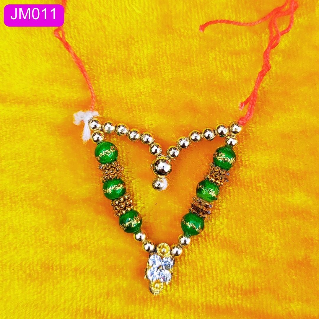 Elegant Red & Gold Laddu Gopal Mala Crystal pendant ( 2 Inch ) || JM011