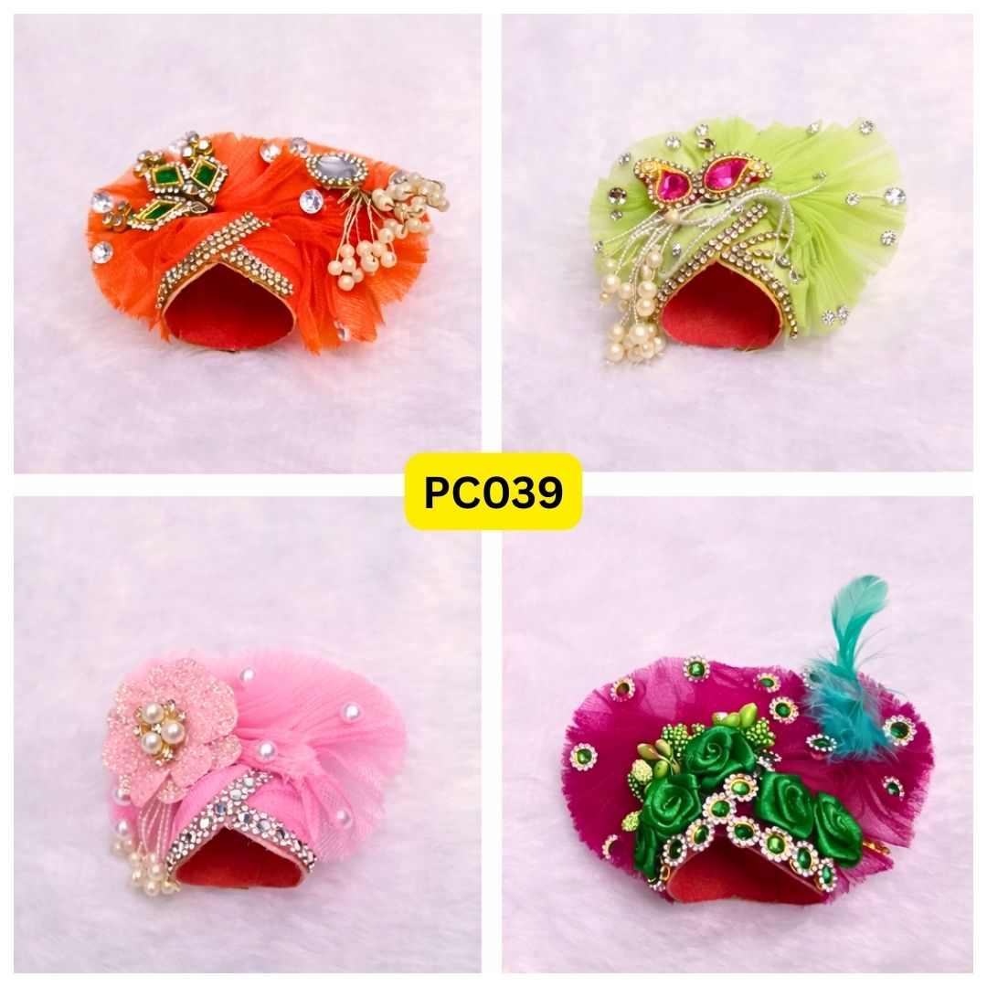 Pagdi for Laddu Gopal ji Combo Pack of 4 | Size - 5 Number | PC039