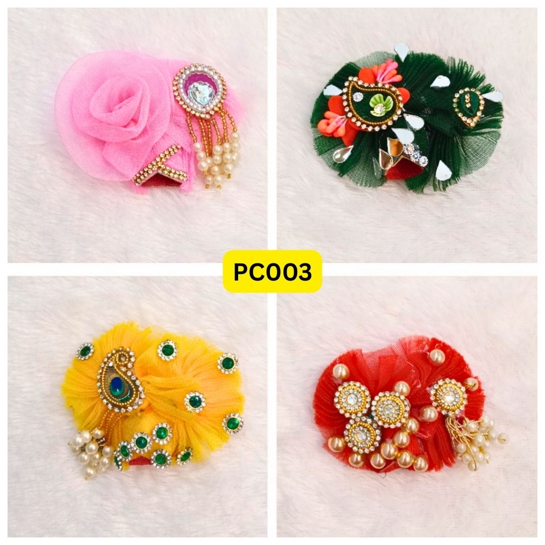 Pagdi for Laddu Gopal ji Combo Pack of 4 | Size - 0 Number | PC003