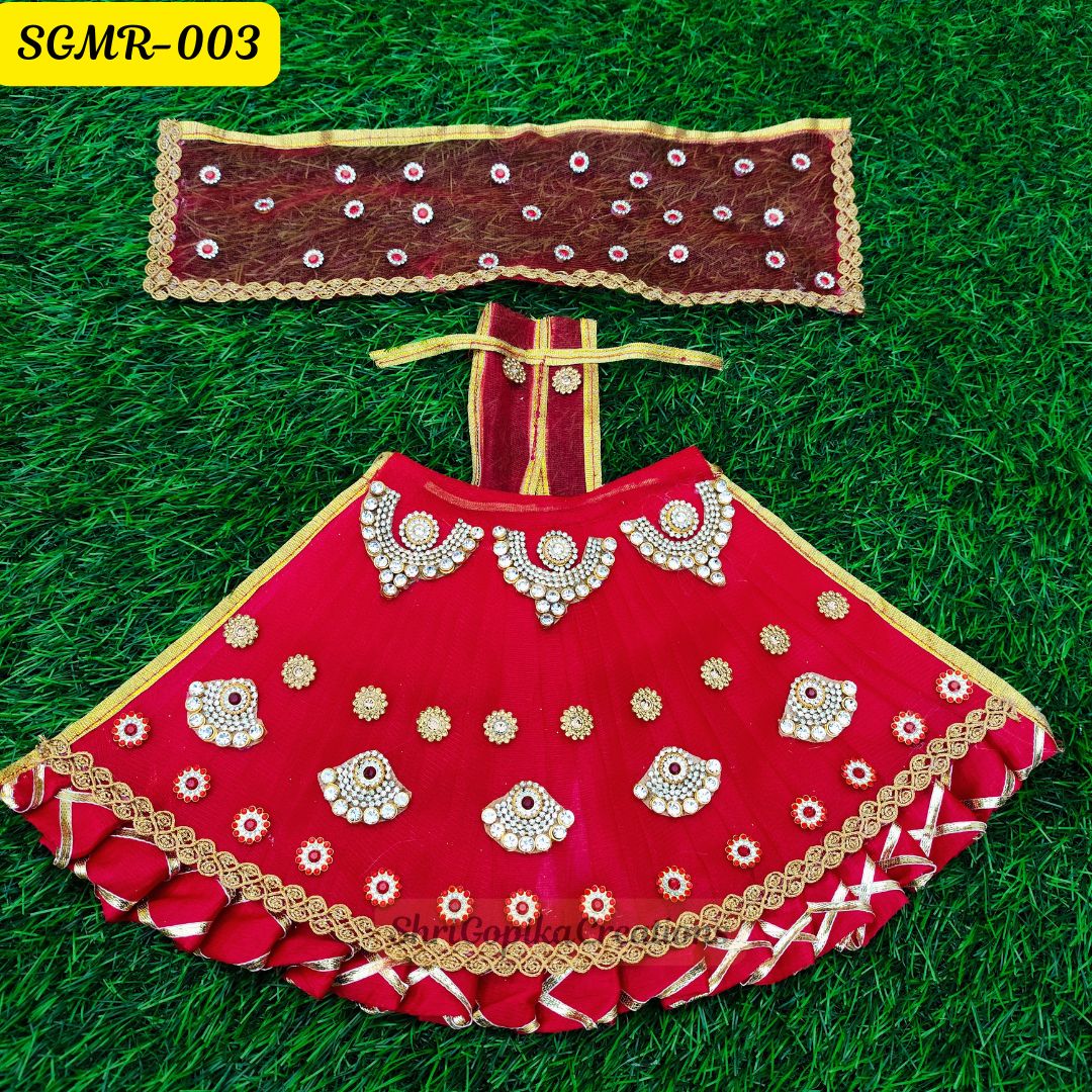 Red Mata Rani Dress with Golden Embellishments | Premium Poshak for Navratri || SGMR003
