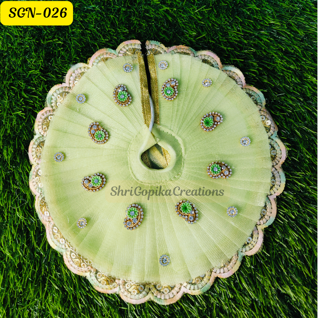 Laddu Gopal light green dress