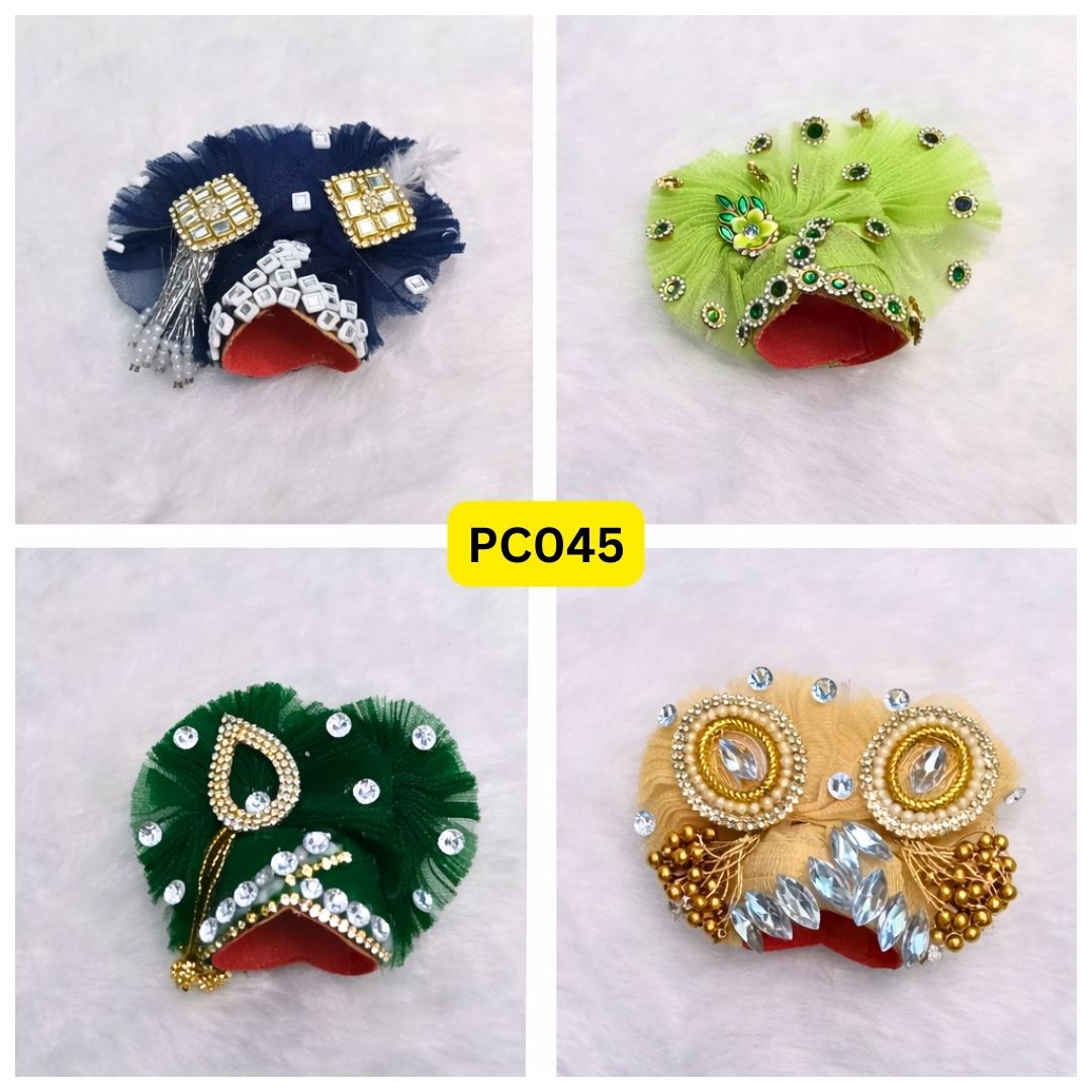 Pagdi for Laddu Gopal ji Combo Pack of 4 | Size - 6 Number | PC045