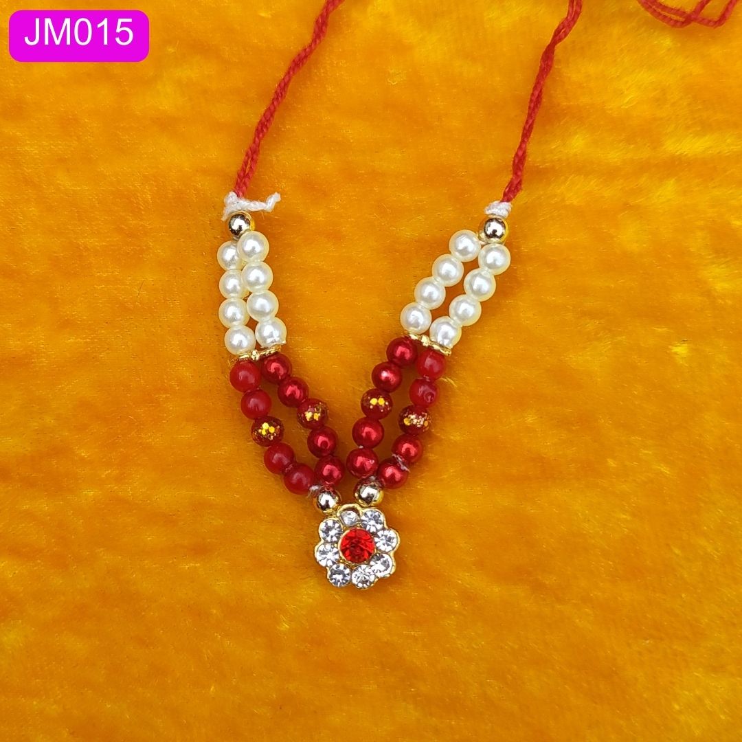 Charming Red and White beaded necklace for Laddu Gopal ( 2 Inch ) || JM015