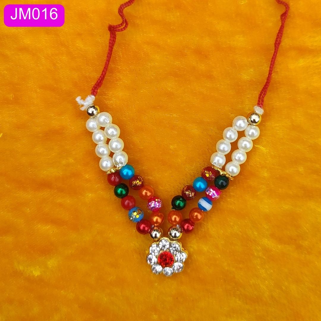 Multicolor beaded beautiful Laddu Gopal Haar ( 2 inch) || JM016