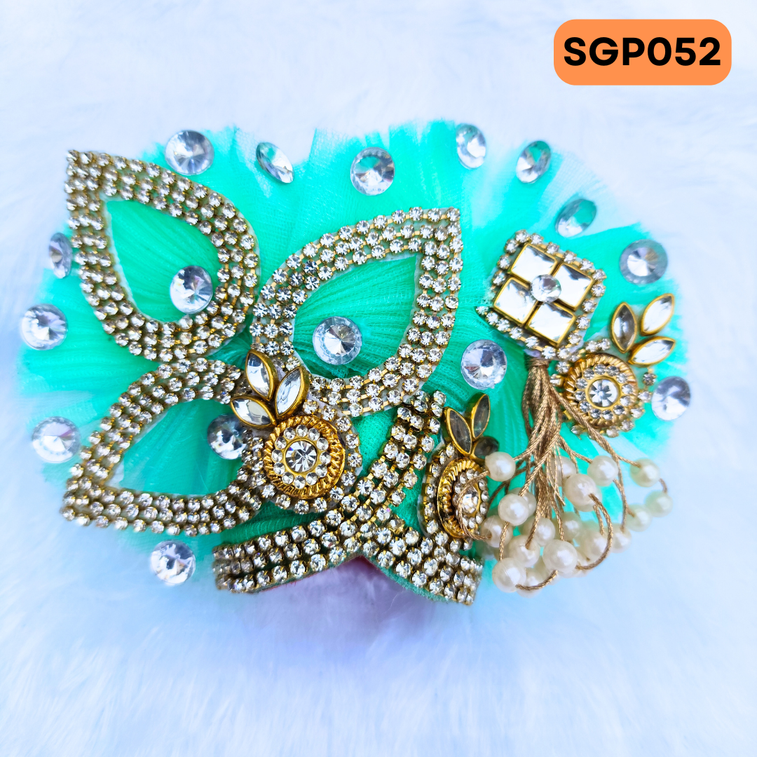 Sea green Heavy Pagdi for Laddu Gopa ji | SGP052