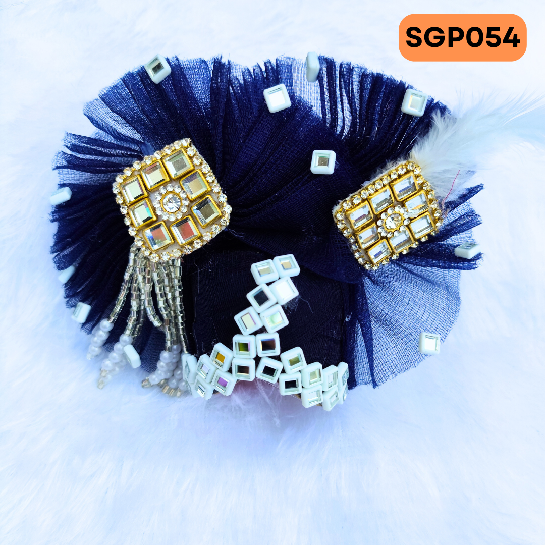Navy blue Pagdi for Laddu Gopa ji | SGP054