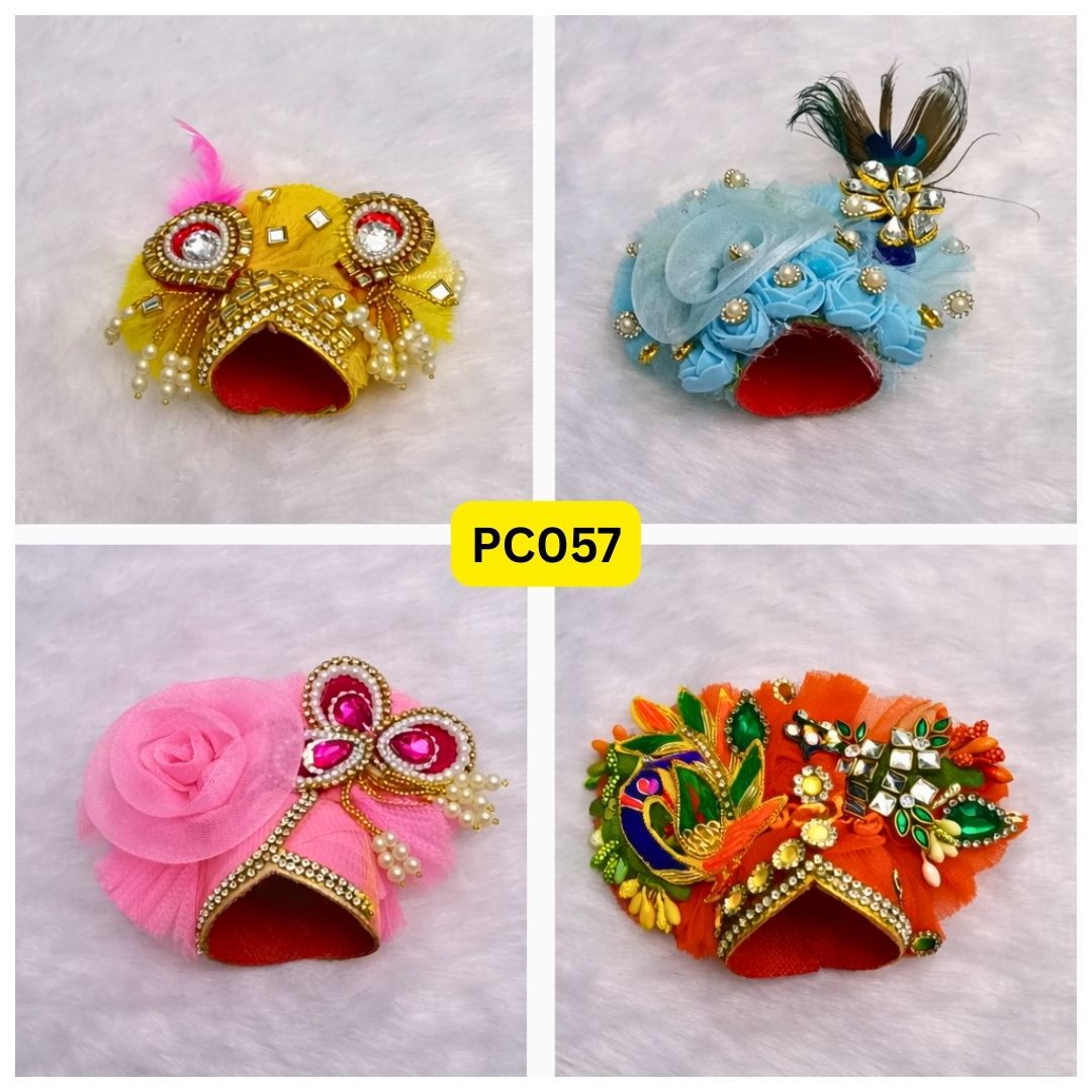 Pagdi for Laddu Gopal ji Combo Pack of 4 | Size - 6 Number | PC057
