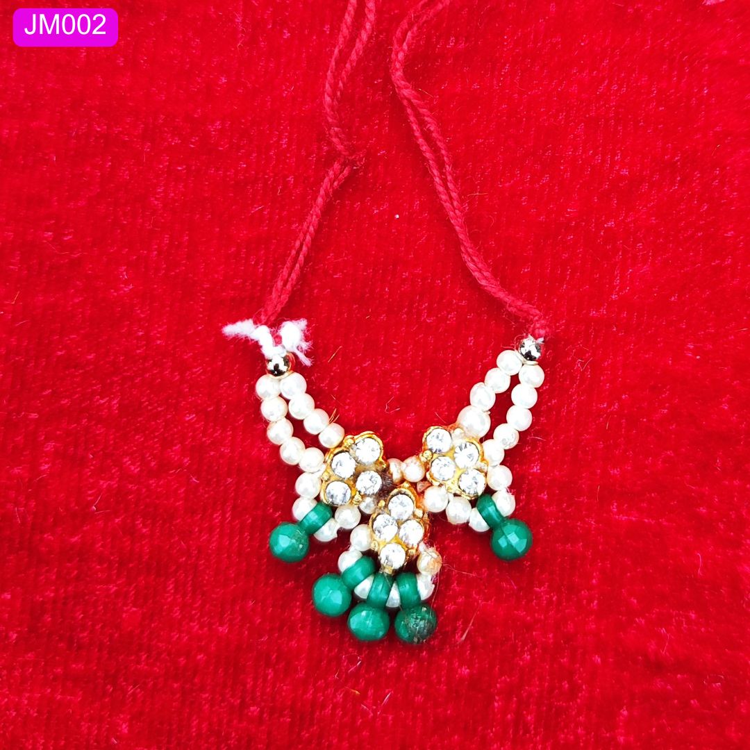 Beaded Mala for Laddu Gopal ji with Golden Floral Stones ( 1 Inches ) || JM002