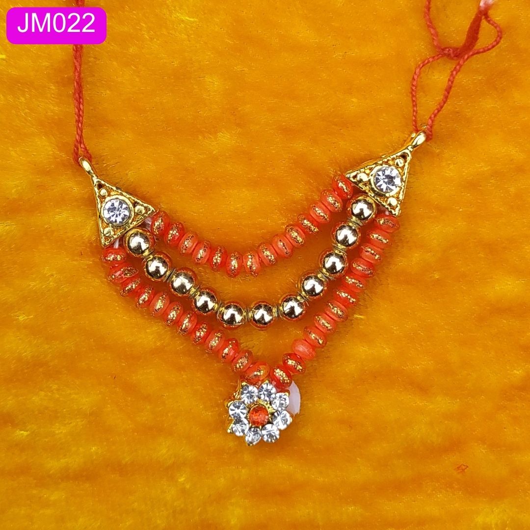 Beautiful beaded haar with sparkling pendant for Laddu Gopal ji ( 2 inch ) || JM022