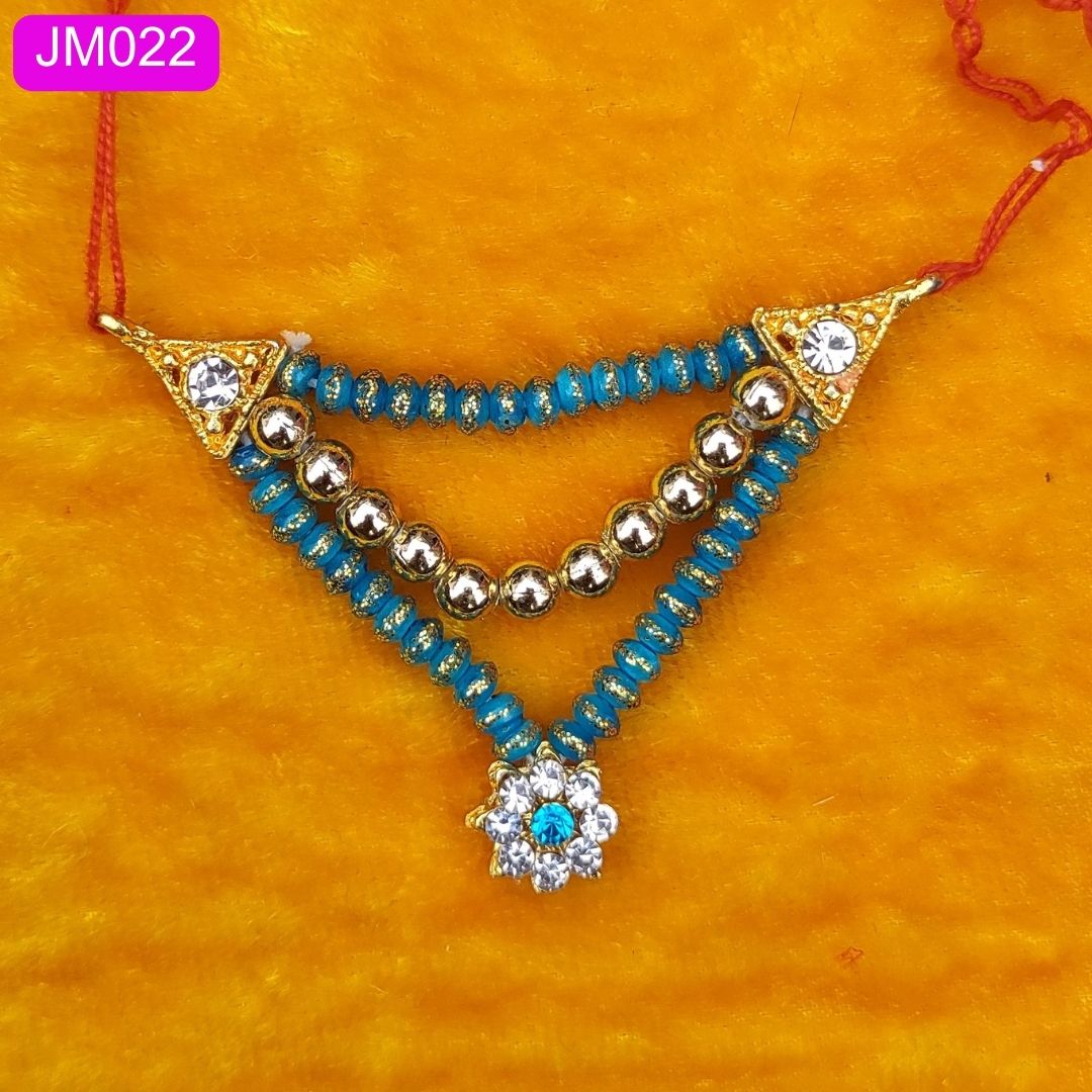 Beautiful beaded haar with sparkling pendant for Laddu Gopal ji ( 2 inch ) || JM022