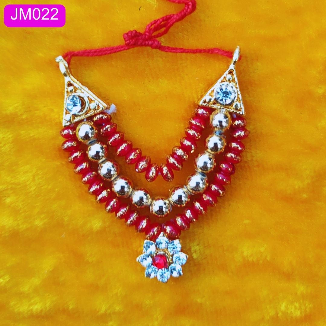 Beautiful beaded haar with sparkling pendant for Laddu Gopal ji ( 2 inch ) || JM022