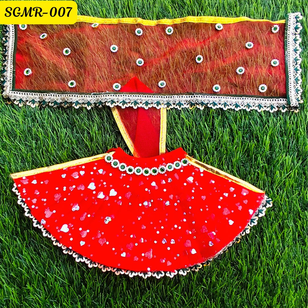 Red Traditional Mata Rani Outfit with Stone & Sequin Embellishments || SGMR007