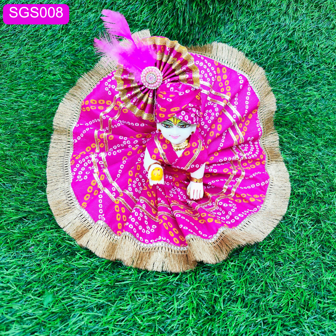 Rani Jaipuri cotton Laddu Gopal ji Dress