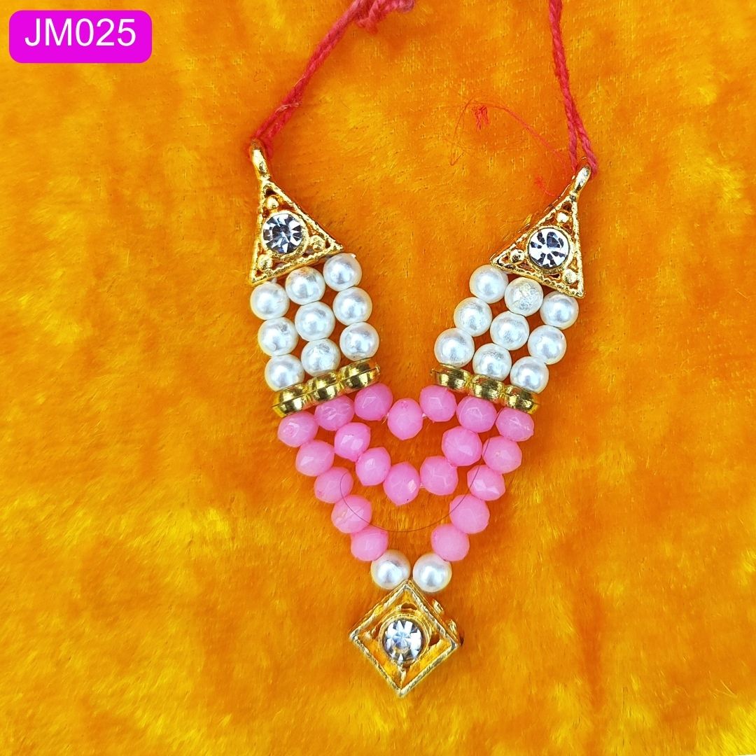 Beautiful beaded necklace with pendant for Laddu Gopal ( 2 inch ) || JM025