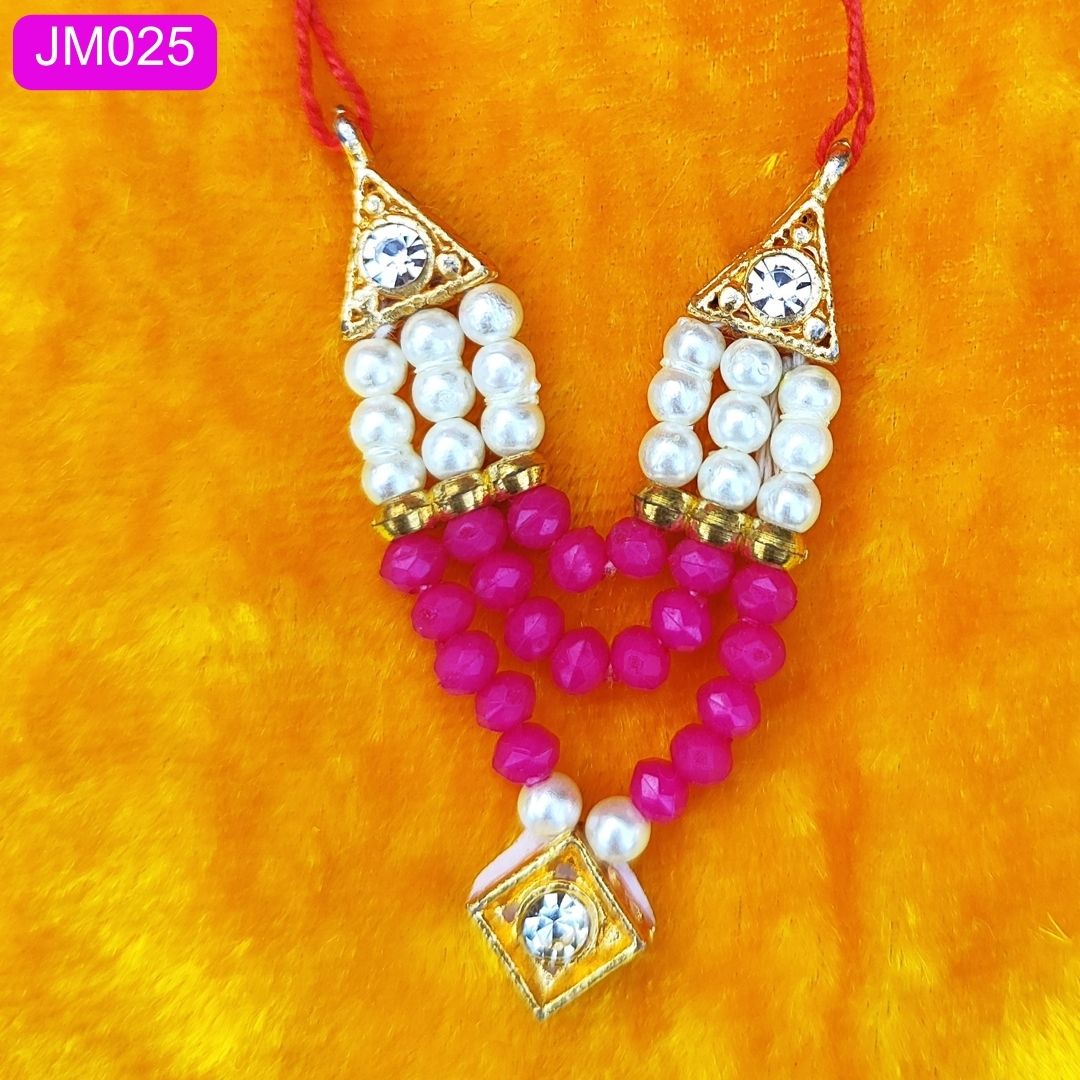 Beautiful beaded necklace with pendant for Laddu Gopal ( 2 inch ) || JM025
