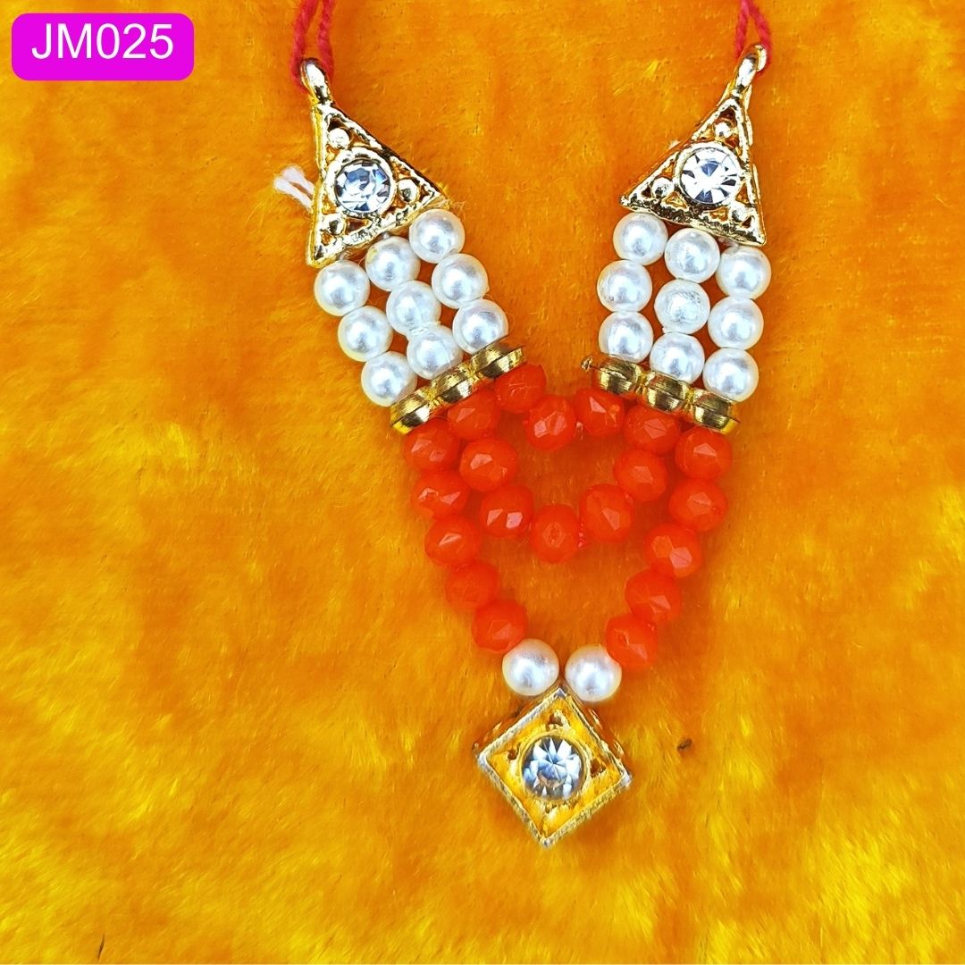 Beautiful beaded necklace with pendant for Laddu Gopal ( 2 inch ) || JM025