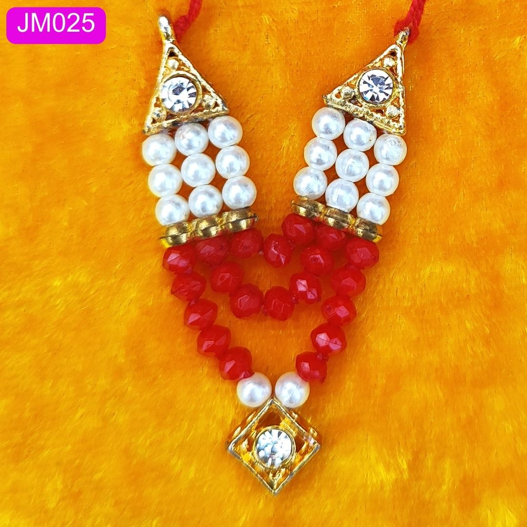 Beautiful beaded necklace with pendant for Laddu Gopal ( 2 inch ) || JM025