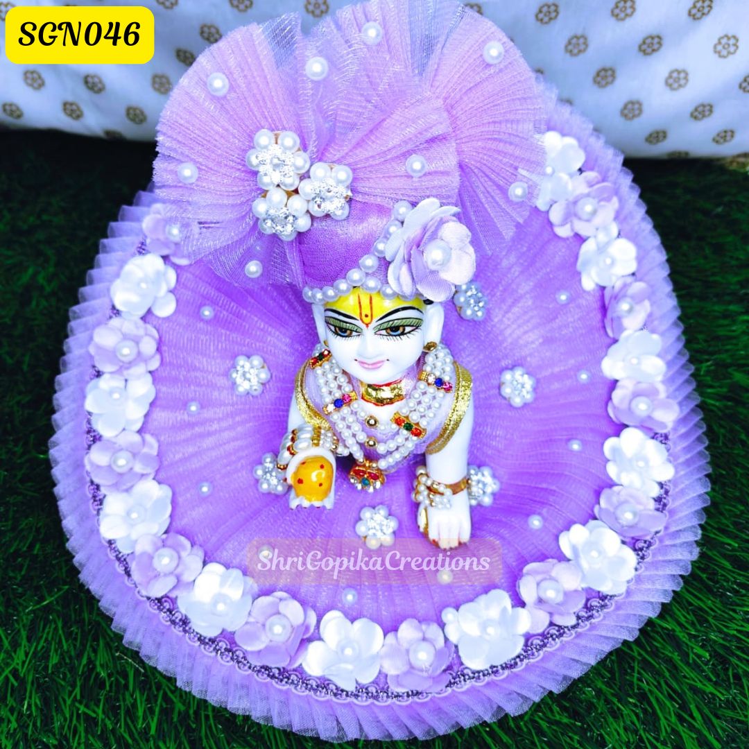 Lavender Laddu Gopal Dress with Matching Pagdi | SGN046