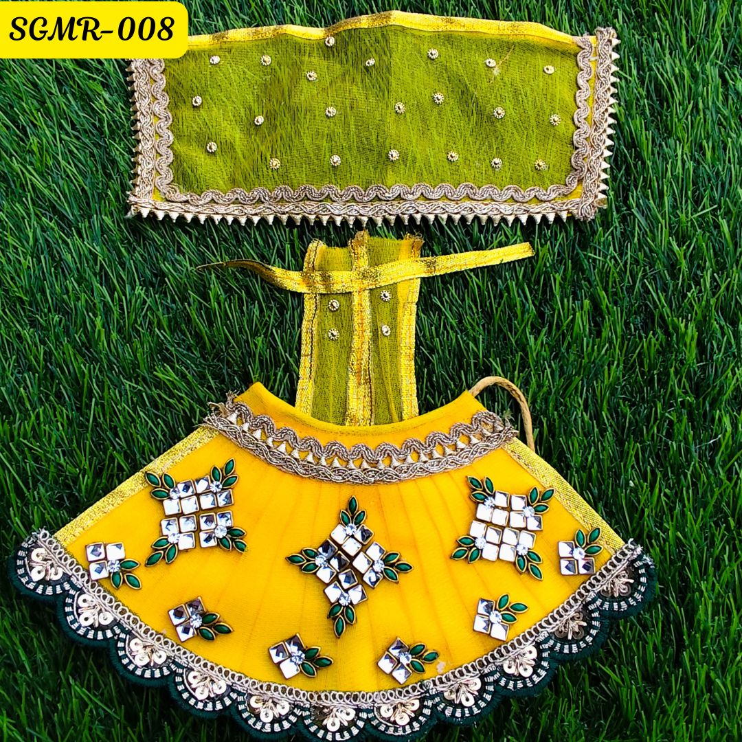 Yellow Traditional Mata Rani Outfit with Stone & Sequin Embellishments || SGMR008