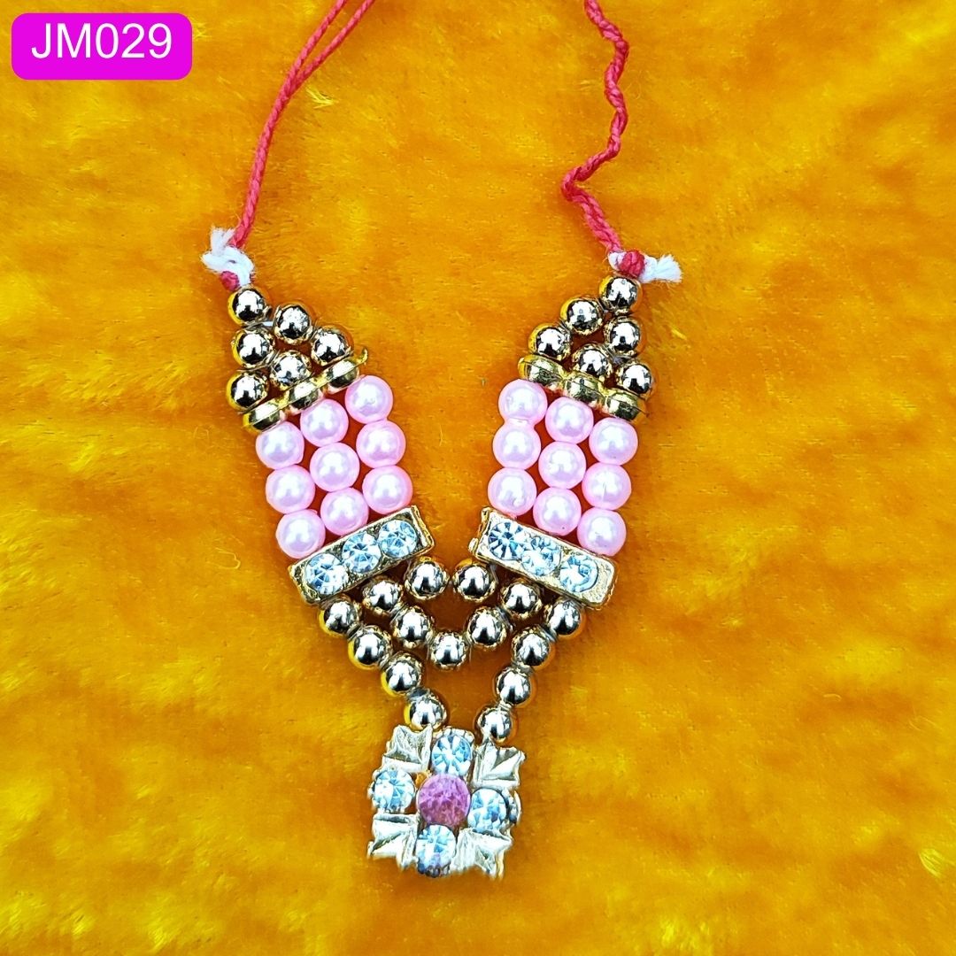 Beaded Laddu Gopal Haar with Sparkling Floral Pendant ( 2 inch ) || JM029