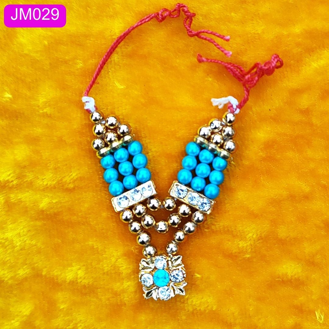 Beaded Laddu Gopal Haar with Sparkling Floral Pendant ( 2 inch ) || JM029