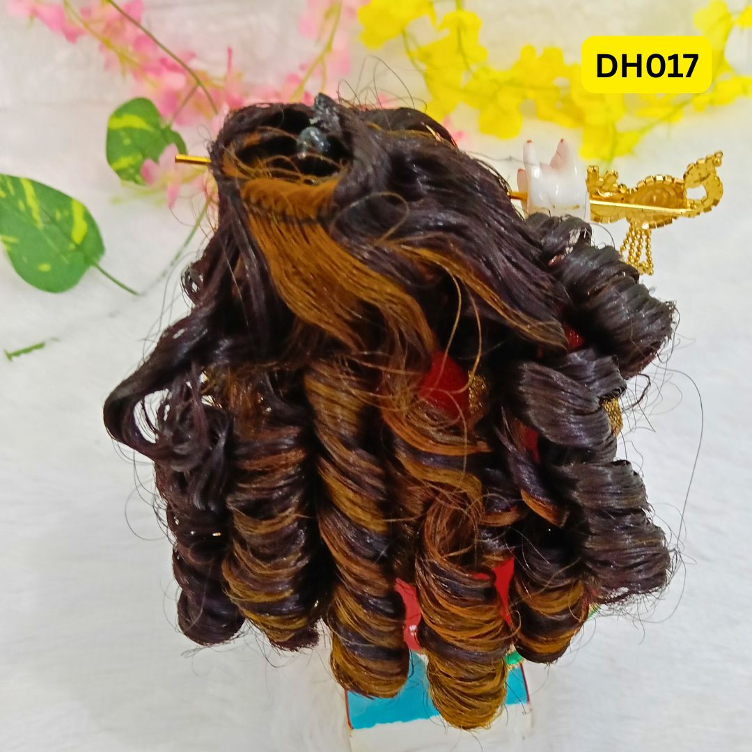 Designer Highlighted Curly Hair Wig for Laddu Gopal, Bal Radha and RK- DH017