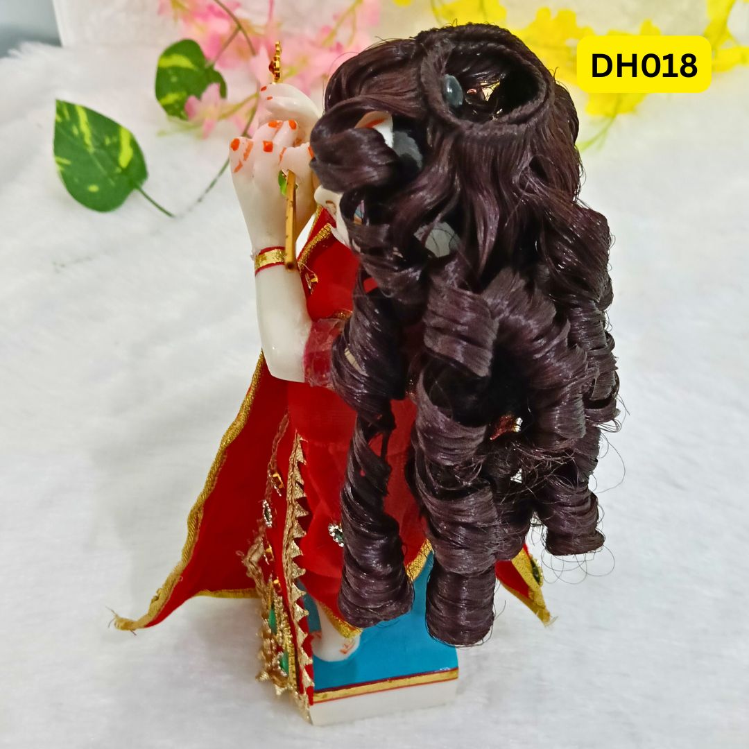 Designer Curly Hair Wig for Laddu Gopal, Bal Radha and RK in Burgundy color- DH018
