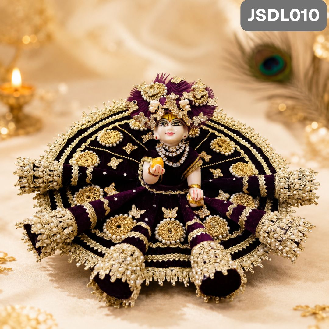 Wine Poshak for Laddu Gopal With Matching Pagdi | JSDL010