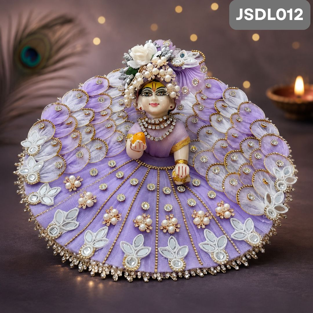 Lavender Poshak for Laddu Gopal With Matching Pagdi | JSDL012