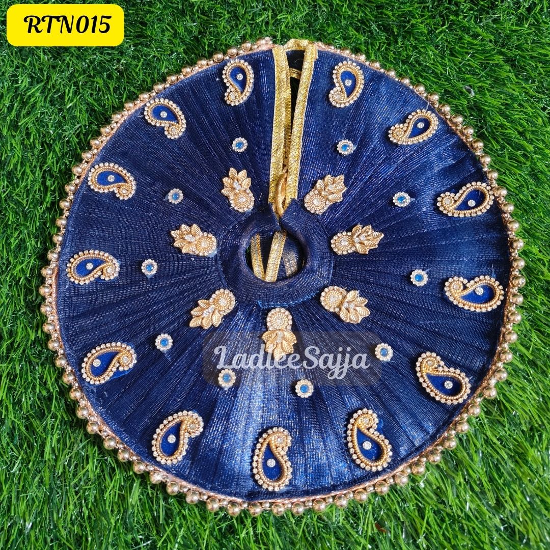 Royal Blue Laddu Gopal Dress with Gold Paisley Design | RTN015