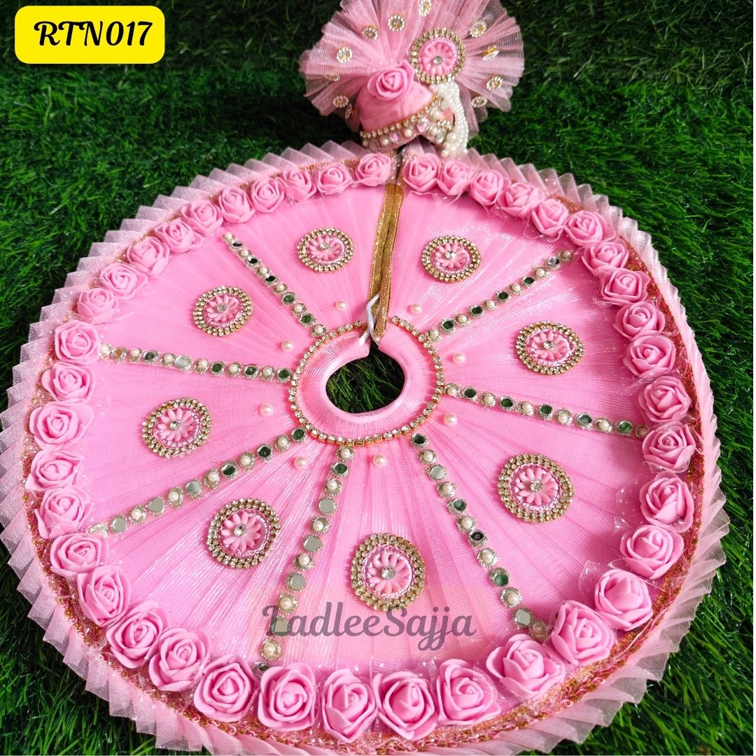 Pink Laddu Gopal Dress with Rose and Matching Pagdi | RTN017