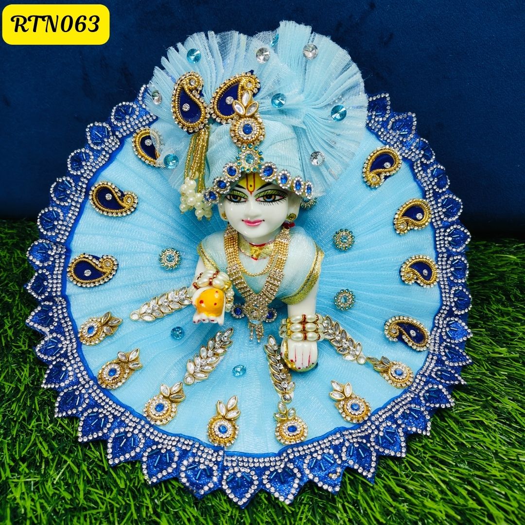 Elegant Blue Laddu Gopal Net Poshak | RTN063