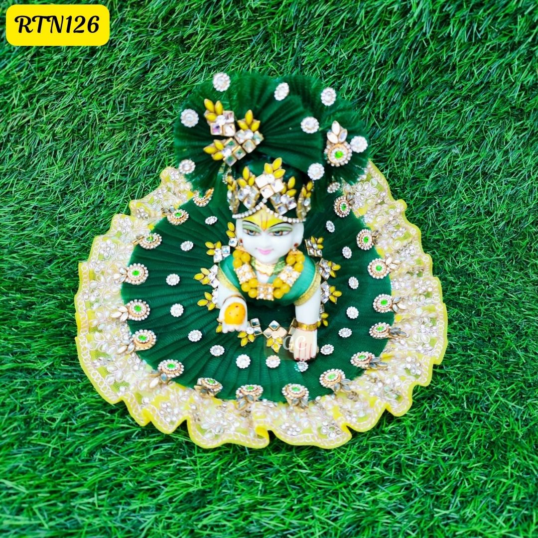 Green Laddu Gopal Poshak – Classic Festive Look |Size- 1, 5, 8 | RTN126
