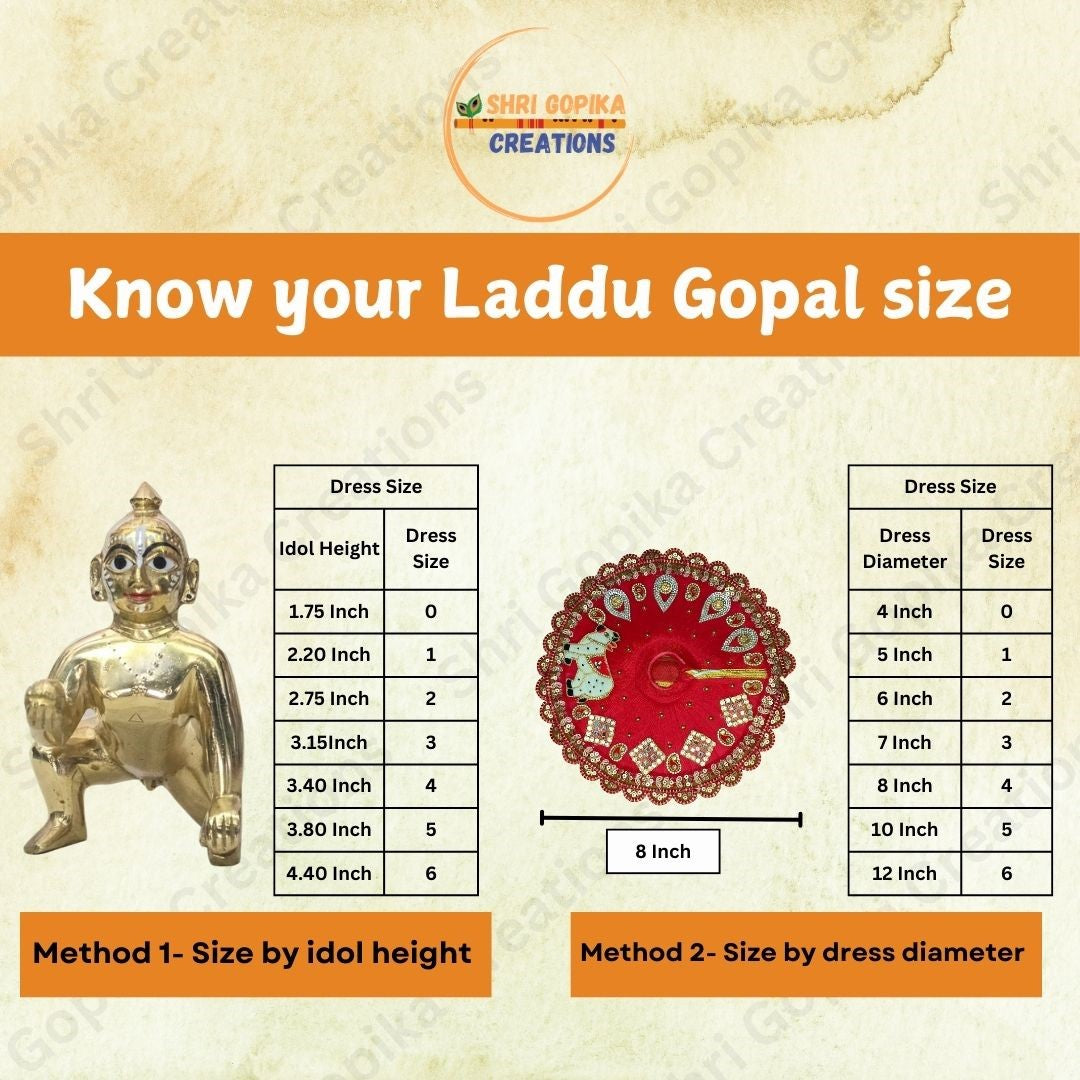 Laddu Gopal Size chart