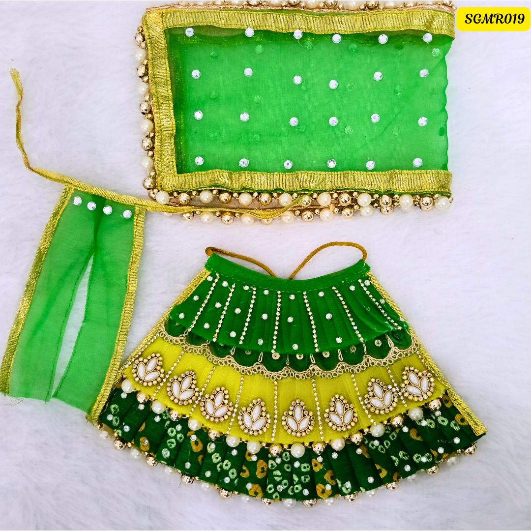 Green and yellow Designer Mata Rani Outfit || SGMR019