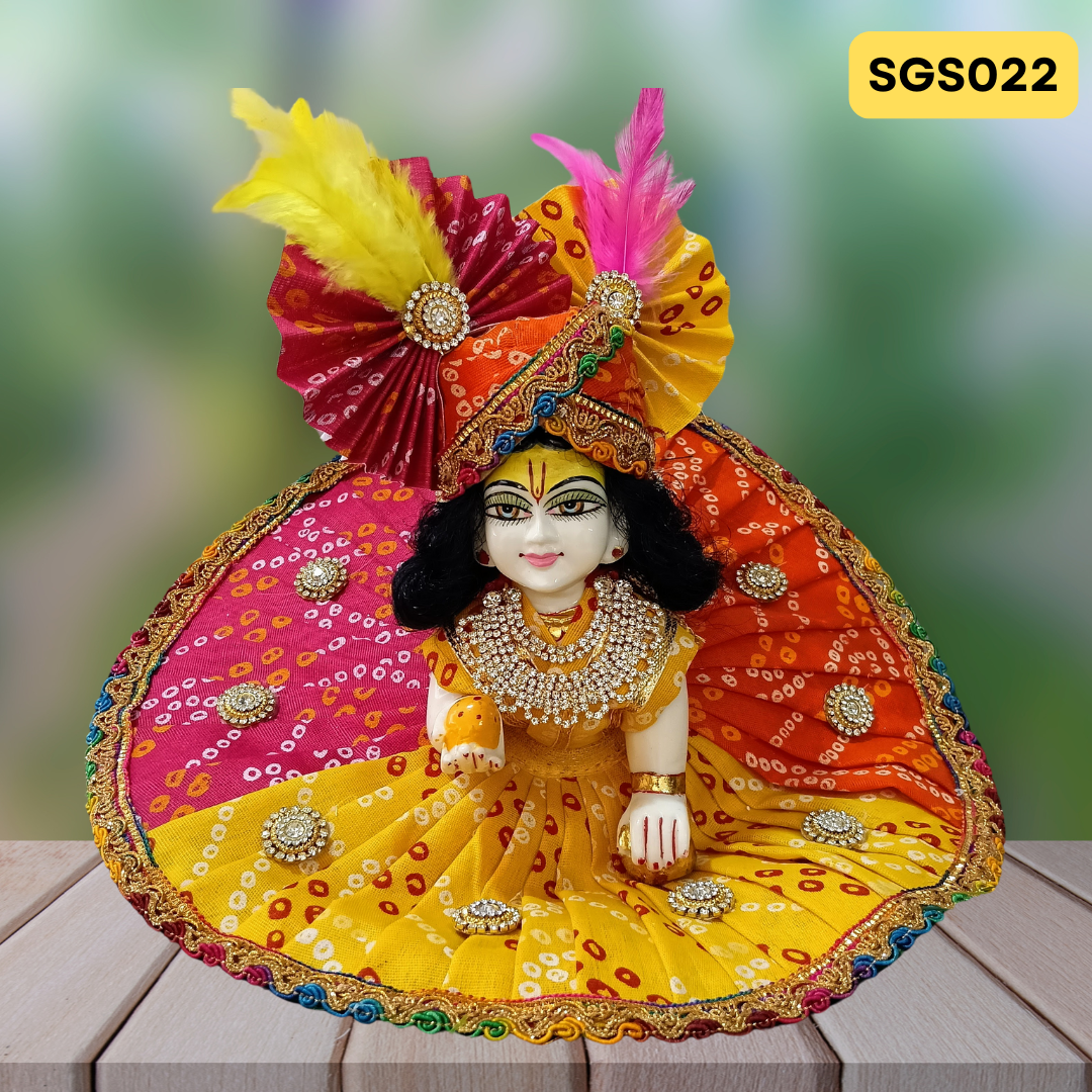 Multicolor Jaipuri Pure Cotton Poshak with matching pagdi