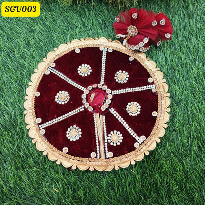 Royal Maroon Velvet Outfit for Laddu Gopal with Stone Embellishments | SGV003