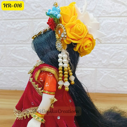 Designer Open Hair Wig for Radha  Rani Ji | Size- 6 Number | HR016