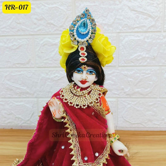 Designer Highlighted Open Hair Wig for Radha  Rani Ji | Size- 7 Number | HR017