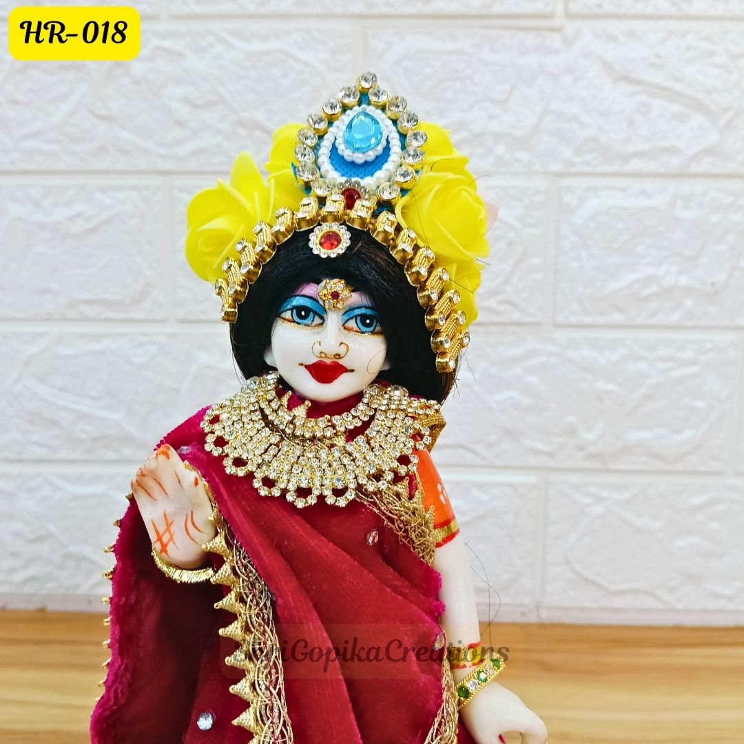 Designer Highlighted Open Hair Wig for Radha  Rani Ji  | Size- 7 Number | HR018