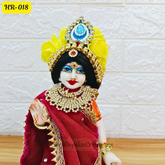 Designer Highlighted Open Hair Wig for Radha  Rani Ji  | Size- 7 Number | HR018