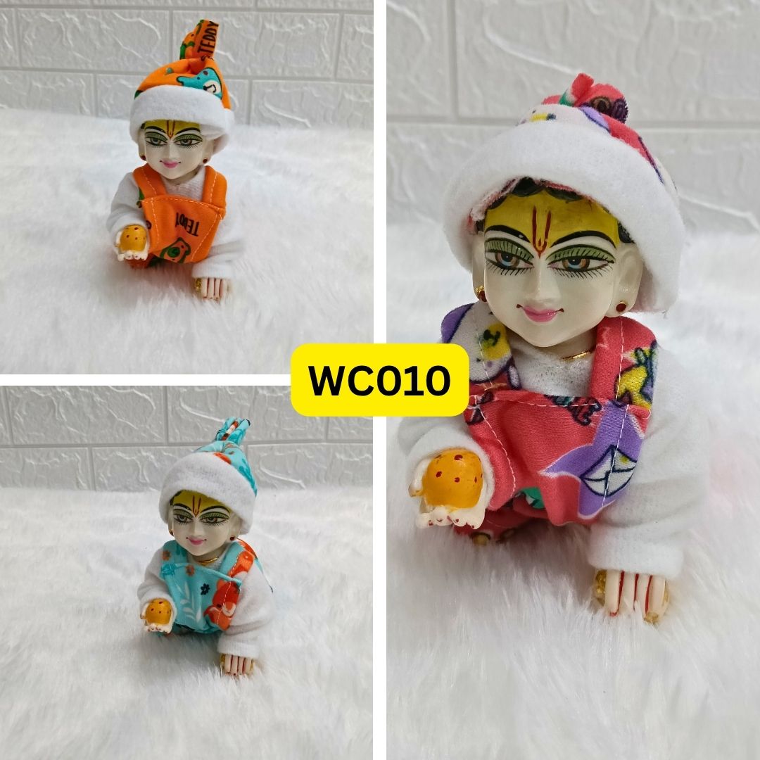 Winter Jump Suit for Laddu Gopal Pack of 3 ( Random color and print) | WC010