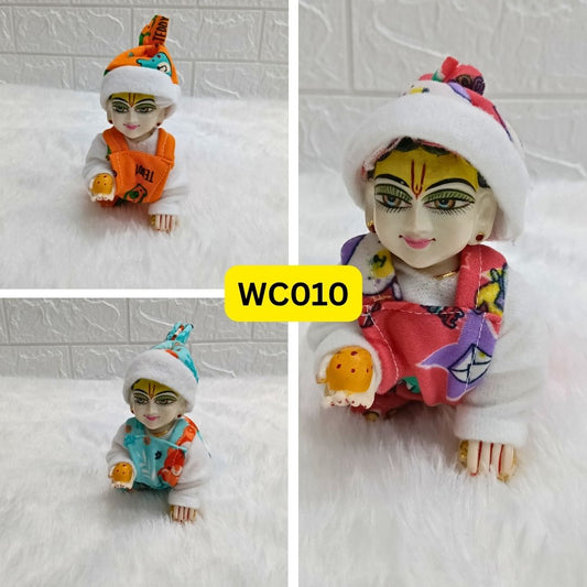 Winter Jump Suit for Laddu Gopal Pack of 3 ( Random color and print) | WC010