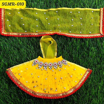 Yellow & Red Mata Rani Outfit with Elegant Embellishments || SGMR010