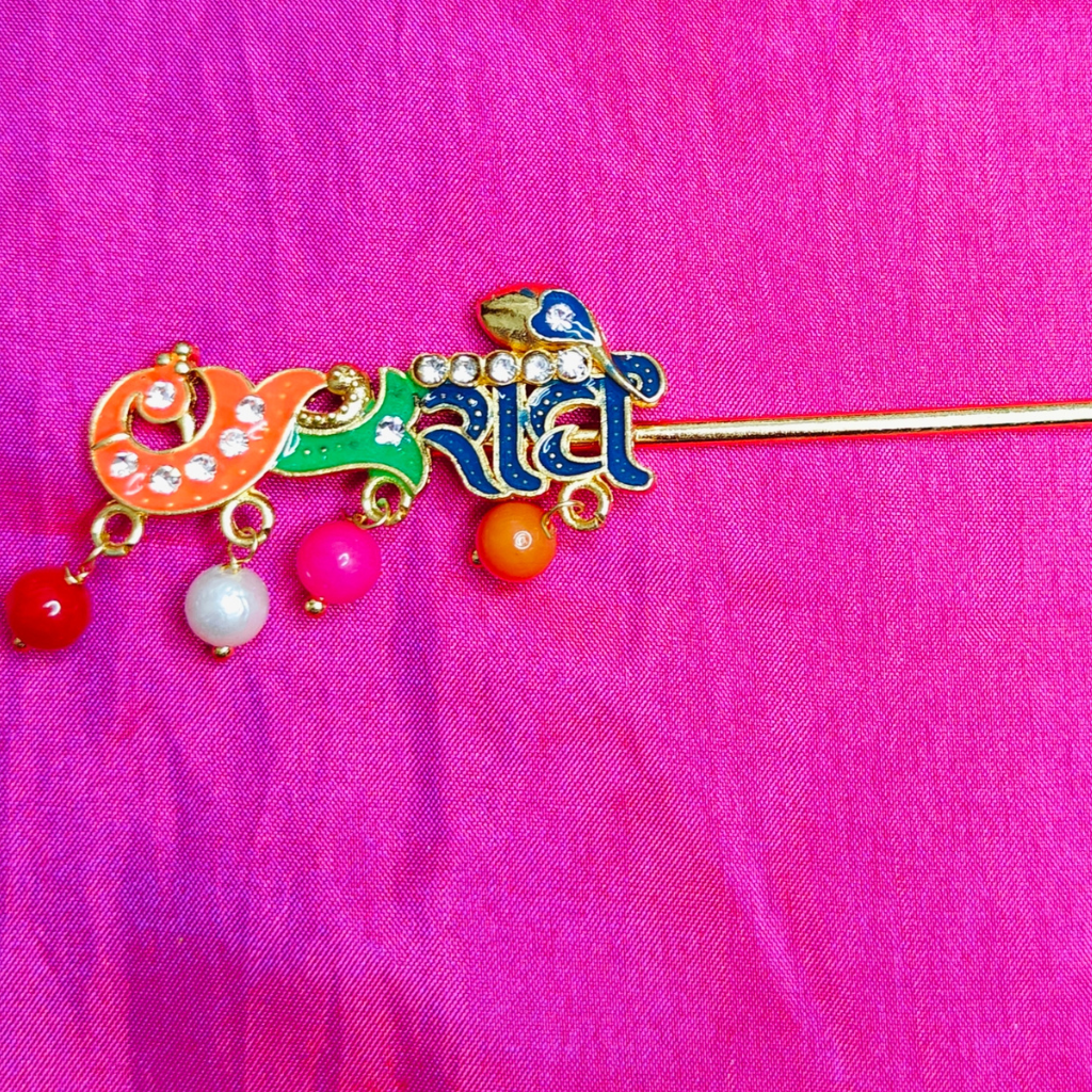 Laddu Gopal Basuri with Multicolored Beads and Gemstone Detailing