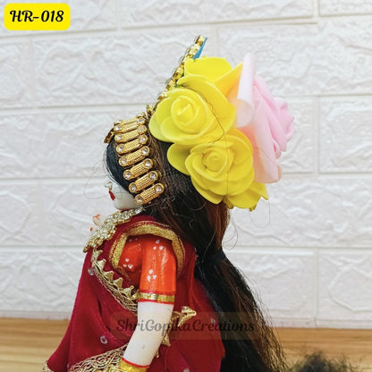Designer Highlighted Open Hair Wig for Radha  Rani Ji  | Size- 7 Number | HR018