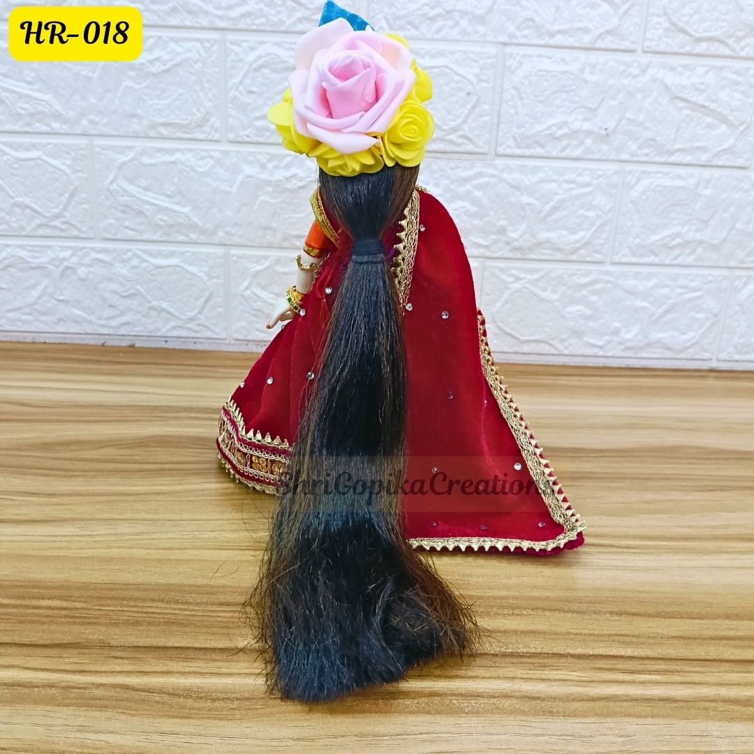 Designer Highlighted Open Hair Wig for Radha  Rani Ji  | Size- 7 Number | HR018