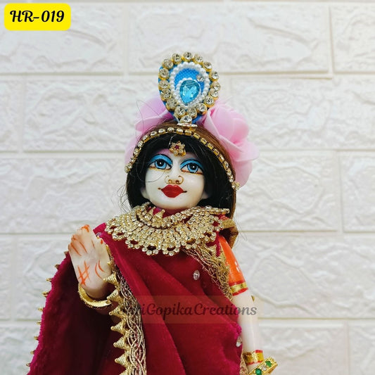 Designer Highlighted Open Hair Wig for Radha  Rani Ji  | Size- 8 Number | HR019