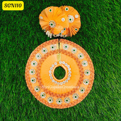 Vibrant Orange Laddu Gopal Dress with Floral Details | SGN110